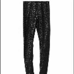 Black Sequin Pants w/ Elastic Waistband